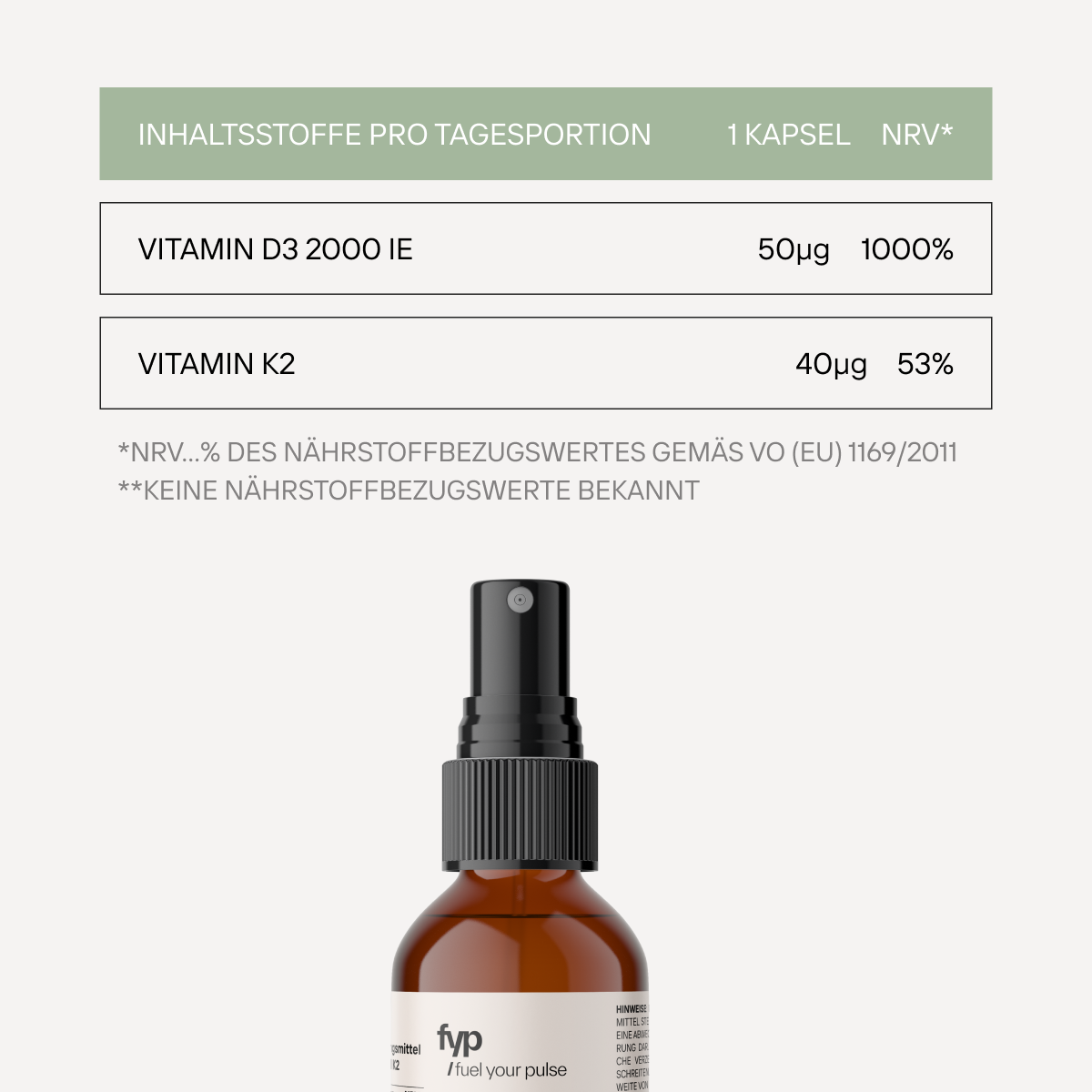 Vitamin D3 + K2 Spray